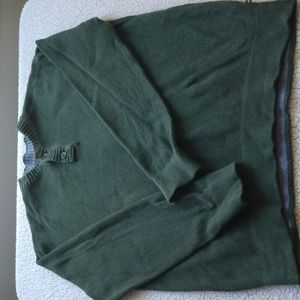 Vintage Eddie Bauer XL Tall Green Henley Sweater
